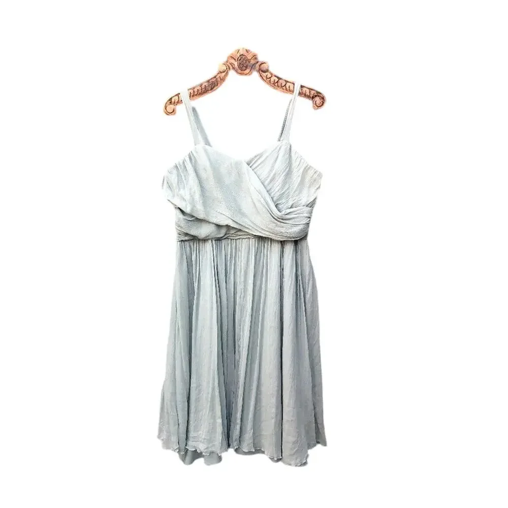 J. Crew Corset Ribbon Back Silk Chiffon Surplice Sweetheart Neckline Dress 20